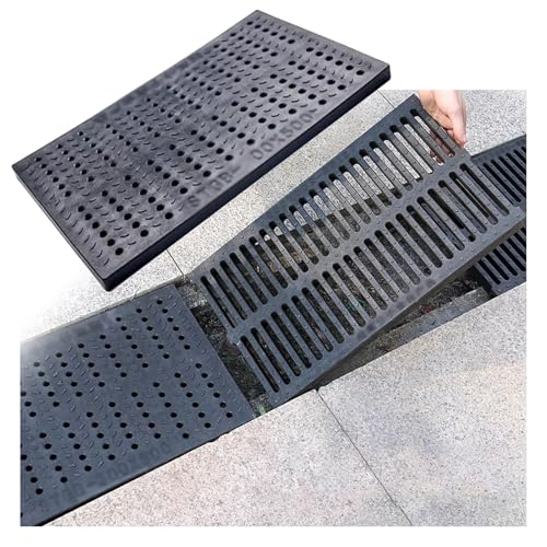 Abflussgitter Kanal-Abflussgitter Aus Polymerkunststoff, Quadratische Graben-Abflussgitter, Kanalabdeckung Für Garage, Fallrohr, Auffahrt, Hof(50x40x3cm/19.6x15.7x1.2in) von KPHYMOD