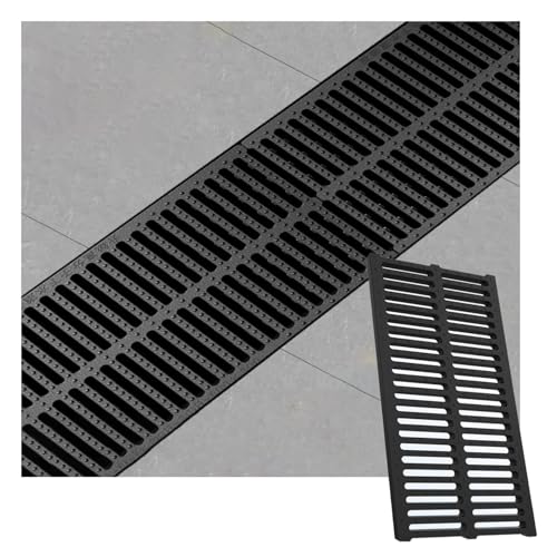 Abflussgitter Kanal-Abflussgitter-Grabenabdeckung Aus Polymer-Kunststoff, Kanal-Abflussplatte Für Den Außenbereich Für Hofzaun, Gehweg, Terrasse, Hausseite(50x30x2.5cm/19.6x11.8x1in) von KPHYMOD
