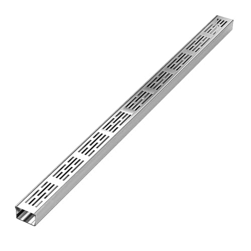 Entwässerungsrinne Rostfreie Grabenentwässerungs-Kits mit Rost, Beton-Abflusskanal für den Außenbereich, Pooldeck, Gartenterrasse, Hof, schmale lineare Siebrinne(39.4x5.91x1.57in) von KPHYMOD