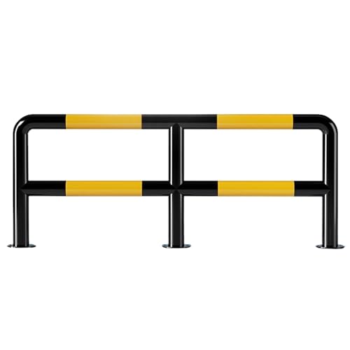 KPHYMOD Parkplatzsperre 24 Zoll Hoher Pollerpfosten Aus Stahl Mit Ankerbolzen, M-förmige Leitplanke, Kollisionsschutzstange Für Parkplätze, Einfahrten, Garagenwege(59x24 in/150x60 cm) von KPHYMOD