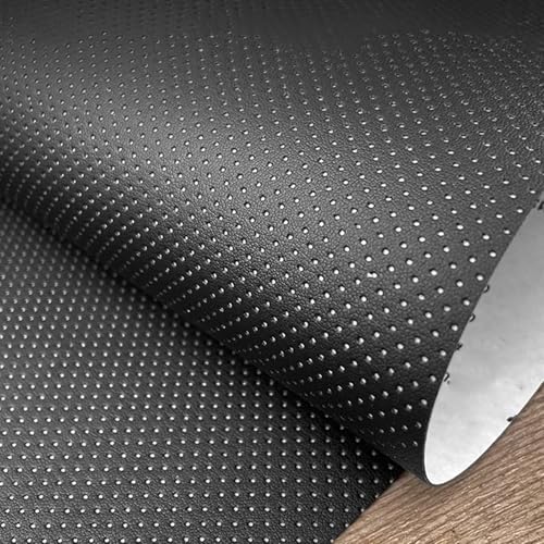 Kunstleder Reparaturset Leder-Reparatur-Flicken, Atmungsaktiv, Perforiert, Selbstklebendes Leder-Reparatur-Set Für Möbel, Autositze, Bürostühle, Reparatur, Aufgearbeiteter Flicken(Black,3.94X7.87inch) von KPHYMOD