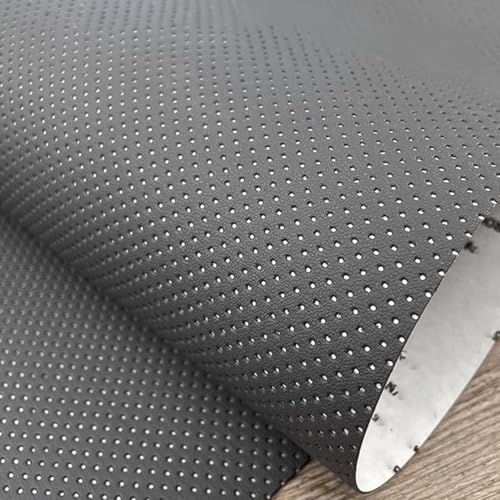 Kunstleder Reparaturset Leder-Reparatur-Flicken, Atmungsaktiv, Perforiert, Selbstklebendes Leder-Reparatur-Set Für Möbel, Autositze, Bürostühle, Reparatur, Aufgearbeiteter Flicken(Gray,19.69X55.12inch von KPHYMOD