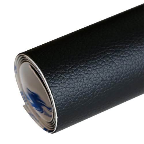Kunstleder Selbstklebend Selbstklebendes Leder-Reparaturpflaster, Reparaturband Für Möbelleder, Reparaturpflaster Für Couch, Autositze, Bürostühle Und Sofas(Black) von KPHYMOD