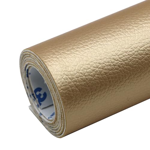 Kunstleder Selbstklebend Selbstklebendes Leder-Reparaturpflaster, Reparaturband Für Möbelleder, Reparaturpflaster Für Couch, Autositze, Bürostühle Und Sofas(Golden) von KPHYMOD