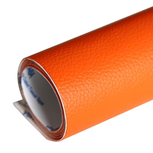 Kunstleder Selbstklebend Selbstklebendes Leder-Reparaturpflaster, Reparaturband Für Möbelleder, Reparaturpflaster Für Couch, Autositze, Bürostühle Und Sofas(Orange) von KPHYMOD