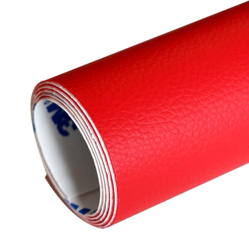 Kunstleder Selbstklebend Selbstklebendes Leder-Reparaturpflaster, Reparaturband Für Möbelleder, Reparaturpflaster Für Couch, Autositze, Bürostühle Und Sofas(Red) von KPHYMOD