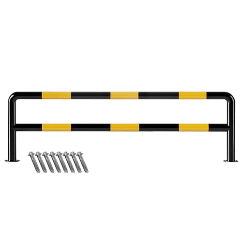 Parkplatzsperre 24 Zoll Hoher Pollerpfosten Aus Stahl Mit Ankerbolzen, 51–59 Zoll Lange Doppellagige Leitplanke, Antikollisionsstange Für Parkplätze, Einfahrten, Garagenwege(59x24 in/150x60 cm) von KPHYMOD