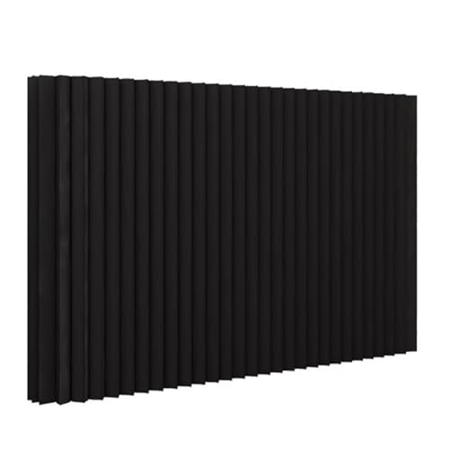 Raumteiler Ausziehbarer Raumteiler Aus Schwarzem Papier, Tragbare Trennwand, Raumteiler, Zusammenklappbarer Sichtschutz, Wandteiler Zur Raumtrennung(2x2 m/6.56x6.56 ft) von KPHYMOD