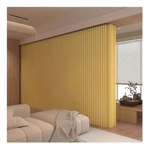 Raumteiler Gelbe Faltbare Papier-Raumteiler, Sichtschutz, Trennwand, Einziehbarer Raumteiler, Trennwand Für Home Office Studio(2x1.8 m/6.56x5.9 ft) von KPHYMOD