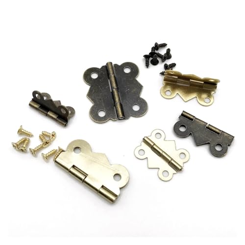 12 Stück robuste Formscharniere for Schmucktruhen aus Holz mit Schrauben – Soft-Close-Scharniere for verdeckte Schranktüren(Large Gold,20x25mm) von KPKPK