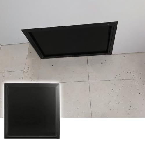 Anpassbare Aluminium-Revisionsklappe for Trockenbauwände – Schwarze, bündig montierte Inspektionsluke for Dachböden und Wände(500x500mm) von KPKPK