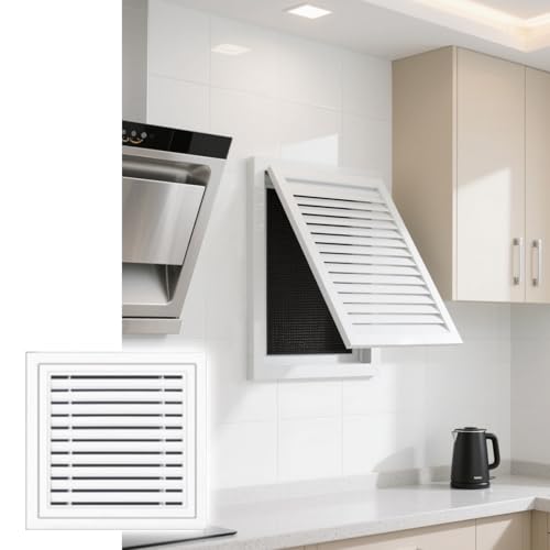 Lamellen-Zugangsklappe mit Filter – Weiße Wartungstür for Decke und Wand for den Zugang zu Heizung, Lüftung und Klimaanlagen sowie Verkabelung(200x200mm) von KPKPK