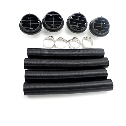 KPLYDSASTD 42/60/75 mm Auto Autoheizung TY Rohrkanal Warmluftauslass Schwarz Passend for Webasto Passend for Eberspacher Propex Park-Dieselheizung Heizungskomponenten(4x42mm Pipe n Outlet) von KPLYDSASTD
