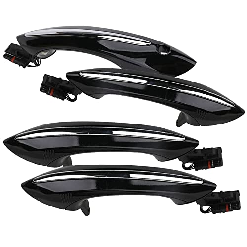 KPLYDSASTD 4X Schwarzes Äußeres Äußeres Äußeres Komfortzugangstürgriff-Set passend for BMW 5er 6er 7er F07 F10 F11 F06 F12 F13 F01 F02 Äußerer Türgriff von KPLYDSASTD