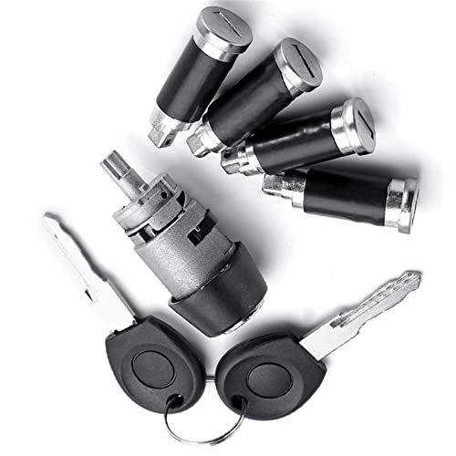 KPLYDSASTD 7 STÜCKE Startschalter Türschlosszylinder Zündschalter 4 Türschlosszylinder 2 Tastengruppe Passend for Volkswagen T4 Passend for Caravelle MK IV 1990-2 Türschloss von KPLYDSASTD