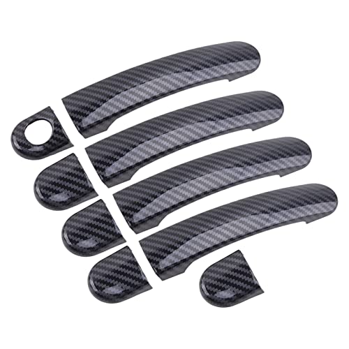 KPLYDSASTD 9 Teile/Satz ABS Türgriff Abdeckung Trim Kohlefaser Stil Fit for Volkswagen Fit for Tiguan Fit for Jetta MK6 Polo 2012 2013 2014 Äußerer Türgriff von KPLYDSASTD