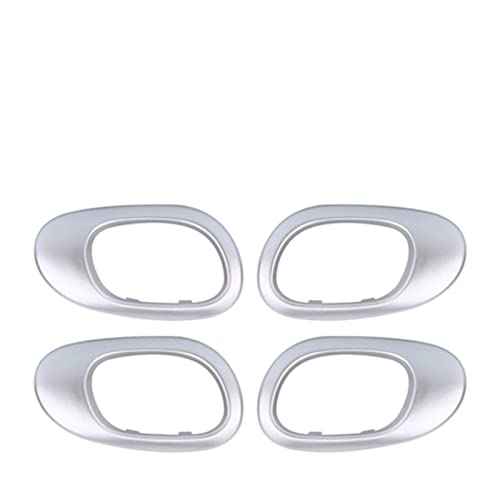 KPLYDSASTD Marke Innengriffe Rahmenabdeckung Innentürgriff Zierleiste 9119F2 9119F4 Passend for Peugeot 206 207 Passend for Citroen C2 Türinnengriff(Silver-4PC) von KPLYDSASTD