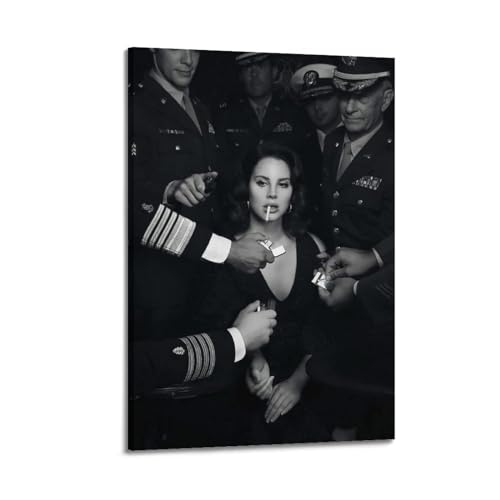 KPNEUDCZZ Lana Del Rey Schwarz-Weiß-Poster, dekoratives Gemälde, Leinwand, Wandposter und Kunstdruck, moderne Familienschlafzimmer-Dekoration, Poster, 20 x 30 cm von KPNEUDCZZ