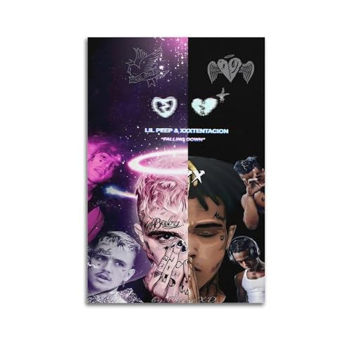KPNEUDCZZ Poster, Motiv: Lil Peep und XXXTentacion, dekoratives Gemälde, Leinwand, Wandposter und Kunstdruck, moderne Familienschlafzimmer-Dekoration, Poster, 20 x 30 cm von KPNEUDCZZ