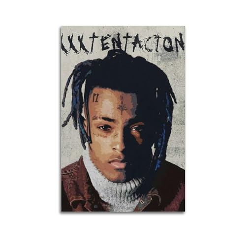 KPNEUDCZZ Xxxtentacion Kunstposter, Motiv: Sänger, dekoratives Gemälde, Leinwand, Wandposter und Kunstdruck, moderne Familienschlafzimmer-Dekoration, Poster, 40 x 60 cm von KPNEUDCZZ
