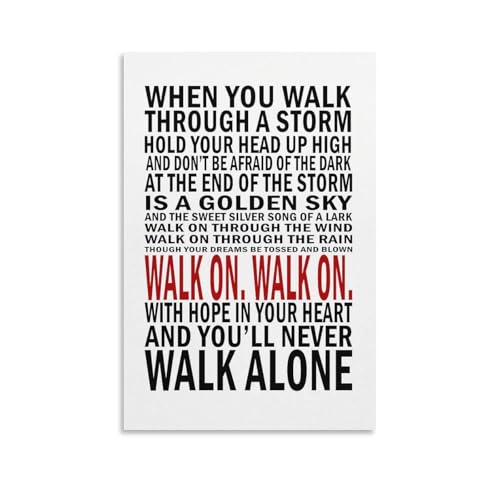 KPOKAHT Motivierende Zitate "You'll Never Walk Alone", Kunstposter, Leinwand, Gemälde, Dekor, Wanddruck, Foto, Zuhause, modern, dekoratives Poster, 60 x 90 cm KPOKAHT Motivierende Zitate "You'll Never Walk Alone", Kunstposter, Leinwand, Gemälde, Dekor, Wanddruck, Foto, Zuhause, modern, dekoratives Poster, 60 x 90 cm von KPOKAHT