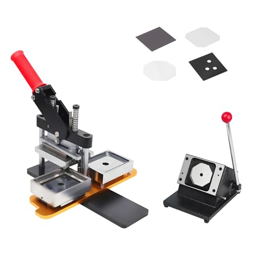 KPOUYYDS 2,5 x 2,5 Zoll Kühlschrankmagnet-Maschine: Anstecker-Presse, DIY-Bildmagnet-Anstecker mit 1000 Acryl-Verbrauchsmaterialien für Spülmaschine und Bücherregal. 63.5 * 63.5-Cardoard von KPOUYYDS