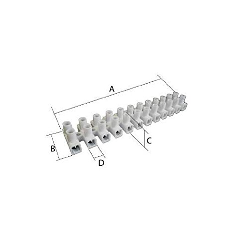 KPS 701150002 Terminal Strips in Polypropylen, 10 mm², 10 Minimale Verpackung, 400 Inhalt Verpackung, weiß von KPS