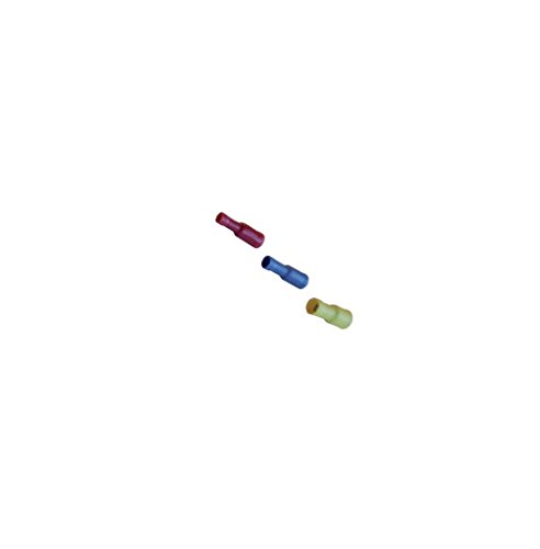 KPS 702200073 Terminals preaislados, enchufables rund weiblich, 0,5 mm² – 1,5 mm² Abschnitt der Treiber, 4 mm Durchmesser von Fuß, 100 Paket, rot von KPS