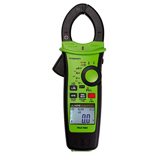 KPS-DCM8500PV Stromzange TRMS mit Bluetooth für Solaranwendungen Spannung bis zu 1500VAC/2000VDC Strom AC/DC 600A und 4000µA DC von KPS