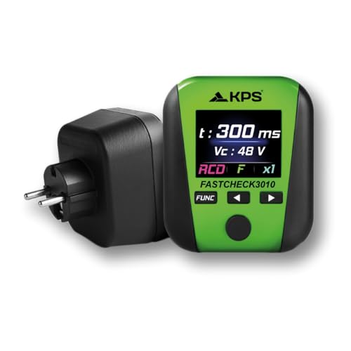 KPS FASTCHECK3010 – Multifunktionstester im Taschenformat mit TRMS-Messung | Steckdosenprüfung, RCD-Test, Schleifenimpedanz, Oberschwingungen & THD% | App für Berichte | CAT III 300V von KPS
