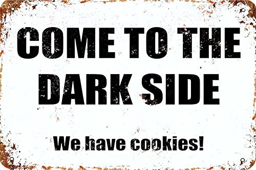 KPSheng Aluminium-Metallschild, "Come to The Dark Side We Have Cookies", 20,3 x 30,5 cm, Vintage-Schild, Wanddekoration, Kunst, Straßenschild KPSheng Aluminium-Metallschild, "Come to The Dark Side We Have Cookies", 20,3 x 30,5 cm, Vintage-Schild, Wanddekoration, Kunst, Straßenschild von KPSheng