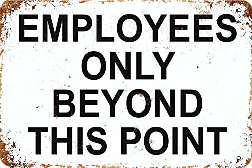 KPSheng Aluminium-Metallschild, "Employees Only Beyond This Point", 20,3 x 30,5 cm, Vintage-Schild, Wanddekoration, Kunst, Straßenschild KPSheng Aluminium-Metallschild, "Employees Only Beyond This Point", 20,3 x 30,5 cm, Vintage-Schild, Wanddekoration, Kunst, Straßenschild von KPSheng