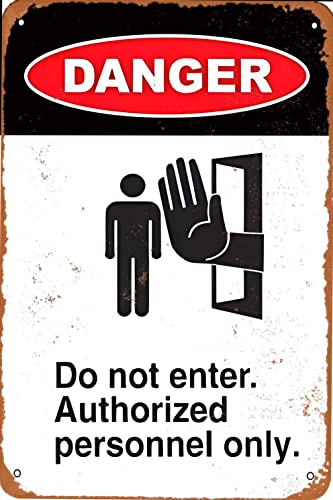 KPSheng Aluminiumschild, Aufschrift "Danger No Entry Authorised Persons Only", Aluminium-Metallschild, Retro-Metallschild, Wanddekoration, 20,3 x 30,5 cm KPSheng Aluminiumschild, Aufschrift "Danger No Entry Authorised Persons Only", Aluminium-Metallschild, Retro-Metallschild, Wanddekoration, 20,3 x 30,5 cm von KPSheng