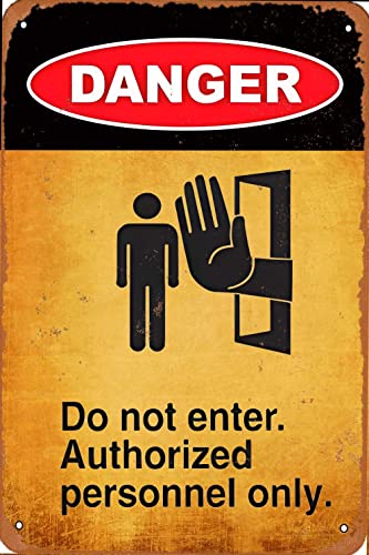KPSheng Aluminiumschild, Aufschrift "Danger No Entry Authorised Persons Only", Aluminium-Metallschild, Retro-Metallschild, Wanddekoration, 20,3 x 30,5 cm KPSheng Aluminiumschild, Aufschrift "Danger No Entry Authorised Persons Only", Aluminium-Metallschild, Retro-Metallschild, Wanddekoration, 20,3 x 30,5 cm von KPSheng