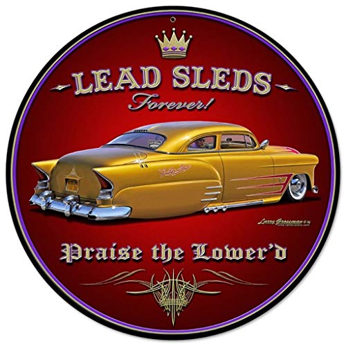 KPSheng Blechschild "Lead Sleds Forever", rund, Metall, Retro, Dekor, Vintage-Blechschild, 30,5 x 30,5 cm KPSheng Blechschild "Lead Sleds Forever", rund, Metall, Retro, Dekor, Vintage-Blechschild, 30,5 x 30,5 cm von KPSheng