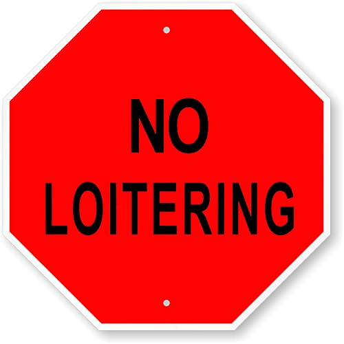 KPSheng Metallschild mit Aufschrift "No Loitering", Vintage-Warnschild, Warnung, Straße, Metallschild, Wanddekoration, 30,5 x 30,5 cm KPSheng Metallschild mit Aufschrift "No Loitering", Vintage-Warnschild, Warnung, Straße, Metallschild, Wanddekoration, 30,5 x 30,5 cm von KPSheng