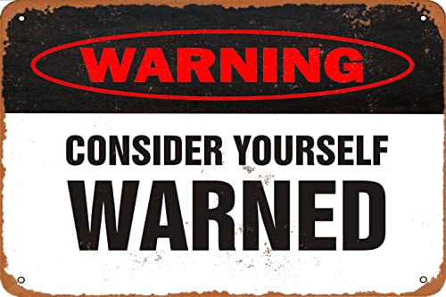 KPSheng Retro-Metallschild, Warnschild, Aufschrift "Consider Yourself", 20,3 x 30,5 cm, Aluminium-Warnschild, Bar, Pub, Innen- und Außenbereich, Wanddekoration, Geschenke für Mann KPSheng Retro-Metallschild, Warnschild, Aufschrift "Consider Yourself", 20,3 x 30,5 cm, Aluminium-Warnschild, Bar, Pub, Innen- und Außenbereich, Wanddekoration, Geschenke für Mann von KPSheng