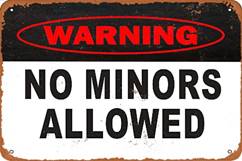 KPSheng Retro-Metallschild, Warnschild "No Minors Allowed", 20,3 x 30,5 cm, Aluminium-Warnschild, Bar, Pub, Innen- und Außenbereich, Wanddekoration, Geschenke für Mann KPSheng Retro-Metallschild, Warnschild "No Minors Allowed", 20,3 x 30,5 cm, Aluminium-Warnschild, Bar, Pub, Innen- und Außenbereich, Wanddekoration, Geschenke für Mann von KPSheng