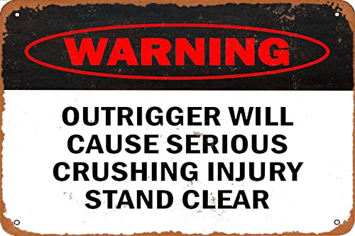 KPSheng Retro-Metallschild, Warnschild "Outrigger Will Cause Serious Crushing Injury" Ständer, klares Schild, 20,3 x 30,5 cm, Aluminium-Warnschild, Bar, Pub, Innen- und Außenbereich, Wanddekoration KPSheng Retro-Metallschild, Warnschild "Outrigger Will Cause Serious Crushing Injury" Ständer, klares Schild, 20,3 x 30,5 cm, Aluminium-Warnschild, Bar, Pub, Innen- und Außenbereich, Wanddekoration von KPSheng
