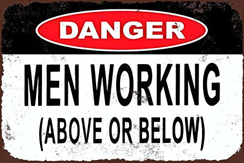 KPSheng Schild "Danger Sign Men Working Above or Below", Aluminium-Metallschild, Retro-Metallschild, Malerei, Metallschild für Wanddekoration, 20,3 x 30,5 cm KPSheng Schild "Danger Sign Men Working Above or Below", Aluminium-Metallschild, Retro-Metallschild, Malerei, Metallschild für Wanddekoration, 20,3 x 30,5 cm von KPSheng