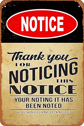 KPShens Schild "Noticing This Notice", Wanddekoration, Aluminium-Metallschild, Vintage-Wanddekoration, Retro-Kunst-Poster, dekorativ, reflektierend, lichtbeständig, UV-geschützt, wetterfest, 30,5 x KPShens Schild "Noticing This Notice", Wanddekoration, Aluminium-Metallschild, Vintage-Wanddekoration, Retro-Kunst-Poster, dekorativ, reflektierend, lichtbeständig, UV-geschützt, wetterfest, 30,5 x von KPSheng