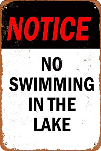 Wetterfestes Aluminium-Metallschild, Aufschrift "No Swimming In The Lake", Vintage-Metallschilder, Wanddekoration, Aluminiumschild, Metallschild, Retro-Vintage-Metall, 20,3 x 30,5 cm Wetterfestes Aluminium-Metallschild, Aufschrift "No Swimming In The Lake", Vintage-Metallschilder, Wanddekoration, Aluminiumschild, Metallschild, Retro-Vintage-Metall, 20,3 x 30,5 cm von KPSheng