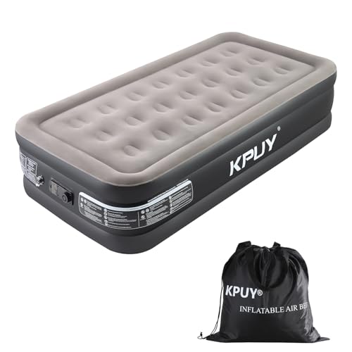 KPUY Luftbett 1 Person, Luftmatratze Selbstaufblasend mit eingebauter elektrischer Pumpe, Aufblasbare Matratze Gästebett in 3 Minuten, Aufblasbares Einzelbett für Camping Heimgebrauch 191 x 99 x 46 cm von KPUY