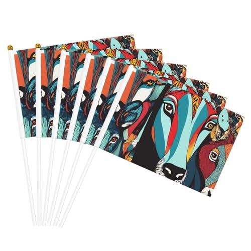 Abstrakter Kunstdruck, handlicher Fahnenmast, tragbare Flaggen, Dekoration, Veranstaltungen, vielseitige Verwendung, Gruppenaktivitäten von KPXXAQT