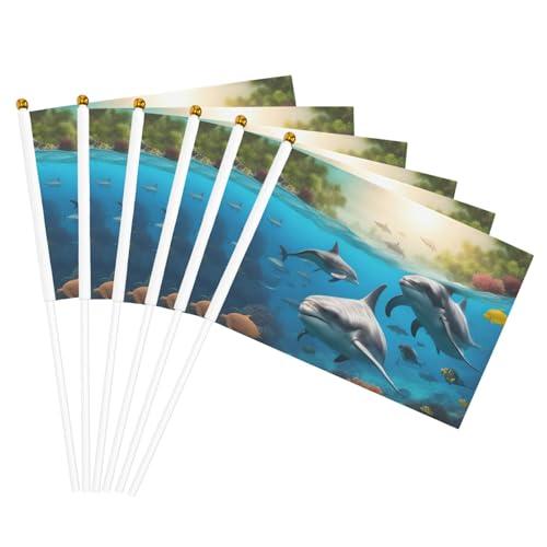 Delfine Sea Turtle Shark Octopus Coral Print Handheld Flag Pole Portable Flags Decor Events Versatile Usage Group Activities Delfine Sea Turtle Shark Octopus Coral Print Handheld Flag Pole Portable Flags Decor Events Versatile Usage Group Activities von KPXXAQT