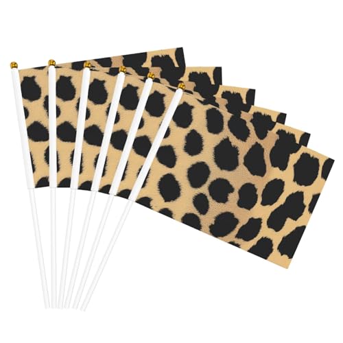 Handflaggenmast mit Leopardenmuster, tragbar, Dekoration, Veranstaltungen, vielseitige Verwendung, Gruppenaktivitäten von KPXXAQT