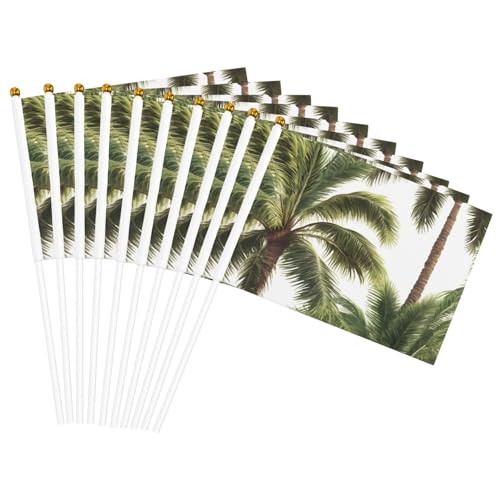 Handflaggenmast mit Palmenaufdruck, tragbare Flaggen, Dekoration, Veranstaltungen, vielseitige Verwendung, Gruppenaktivitäten von KPXXAQT
