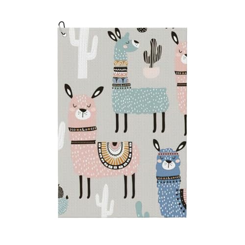 KPXXAQT Stylisches Handtuch mit Lama-Kaktus-Druck, Golf-Zubehör, Mehrzweck-Handtücher, Sport, Strand, Outdoor-Aktivitäten KPXXAQT Stylisches Handtuch mit Lama-Kaktus-Druck, Golf-Zubehör, Mehrzweck-Handtücher, Sport, Strand, Outdoor-Aktivitäten von KPXXAQT