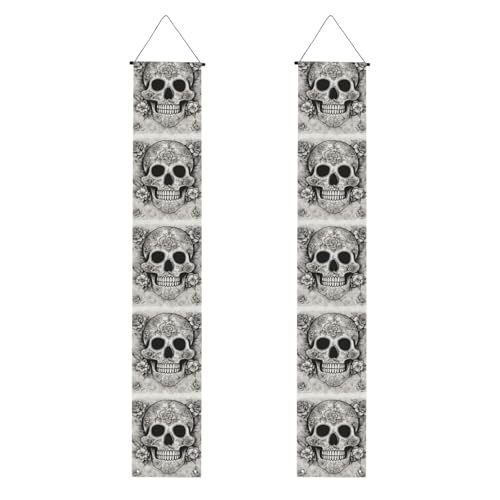 Mexikanischer Totenkopf-Druck, praktische Aufbewahrung, Banner, Hintergrund-Design, speziell für Feiern von KPXXAQT
