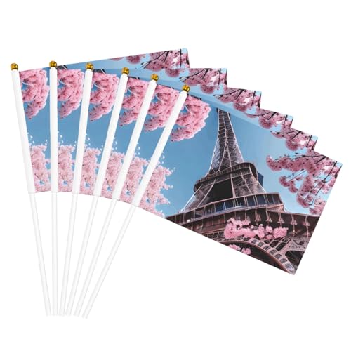 Ölgemälde Paris Eiffelturm Druck Handflaggenmast Tragbare Flaggen Dekor Events Vielseitige Verwendung Gruppenaktivitäten von KPXXAQT